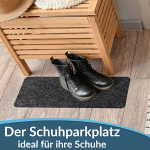 Schuhparkplatz Fußmatte innen Schmutzfangmatte Türmatte schmal Schwarz