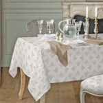 Tischdecke aus Stoff Textil Tischwäsche abwaschbar Tischtuch Baumwolle Polyester Curva Grau In-/Outdoor Tischdecke