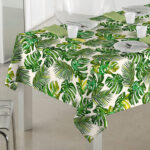 Tischdecke aus Stoff Textil Tischwäsche abwaschbar Tischtuch Baumwolle Polyester Jungle In-/Outdoor Tischdecke