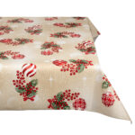 Weihnachtstischdecke Stofftischdecke Tischwäsche Tischdecke abwaschbar Tischtuch Baumwolle Polyester Beige