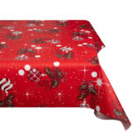 Weihnachtstischdecke Stofftischdecke Tischwäsche Tischdecke abwaschbar Tischtuch Baumwolle Polyester Rot