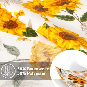 Tischdecke abwaschbar Tischwäsche Tischtuch Stoff Baumwolle Polyester Outdoor Gartentischdecke Sonnenblumen