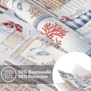 Tischdecke abwaschbar Tischwäsche Tischtuch Stoff Tafeldecke Baumwolle Polyester Outdoor Gartentischdecke Maritim