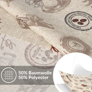 Tischdecke abwaschbar Tischwäsche Tischtuch Stoff Tafeldecke Baumwolle Polyester Outdoor Gartentischdecke Kaffee Coffee