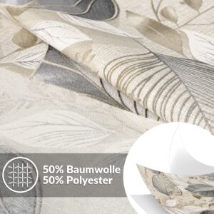 Tischdecke abwaschbar Tischwäsche Tischtuch Stoff Baumwolle Polyester Outdoor Gartentischdecke Palladium Grau