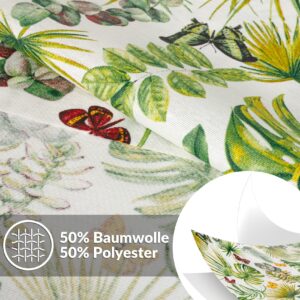 Tischdecke abwaschbar Tischwäsche Tischtuch Stoff Tafeldecke Baumwolle Polyester Outdoor Gartentischdecke Schmetterlinge Blätter