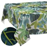 Tischdecke abwaschbar Tischwäsche Tischtuch Stoff Tafeldecke Baumwolle Polyester Gartentischdecke Tropik Blätter