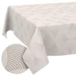 Tischdecke abwaschbar Tischwäsche Tischtuch Stoff Baumwolle Polyester Outdoor Gartentischdecke Curva Grau