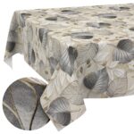 Tischdecke abwaschbar Tischwäsche Tischtuch Stoff Baumwolle Polyester Outdoor Gartentischdecke Palladium Grau