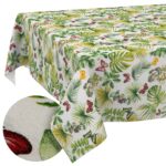 Tischdecke abwaschbar Tischwäsche Tischtuch Stoff Tafeldecke Baumwolle Polyester Outdoor Gartentischdecke Schmetterlinge Blätter