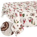 Weihnachtstischdecke Stofftischdecke Tischwäsche Tischdecke abwaschbar Tischtuch Baumwolle Polyester Weihnachtszwerg