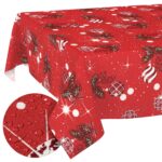 Weihnachtstischdecke Stofftischdecke Tischwäsche Tischdecke abwaschbar Tischtuch Baumwolle Polyester Rot