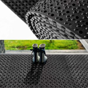 Ringgummimatte Meterware Ringmatte Schwarz Stärke 13mm 63×134,5cm