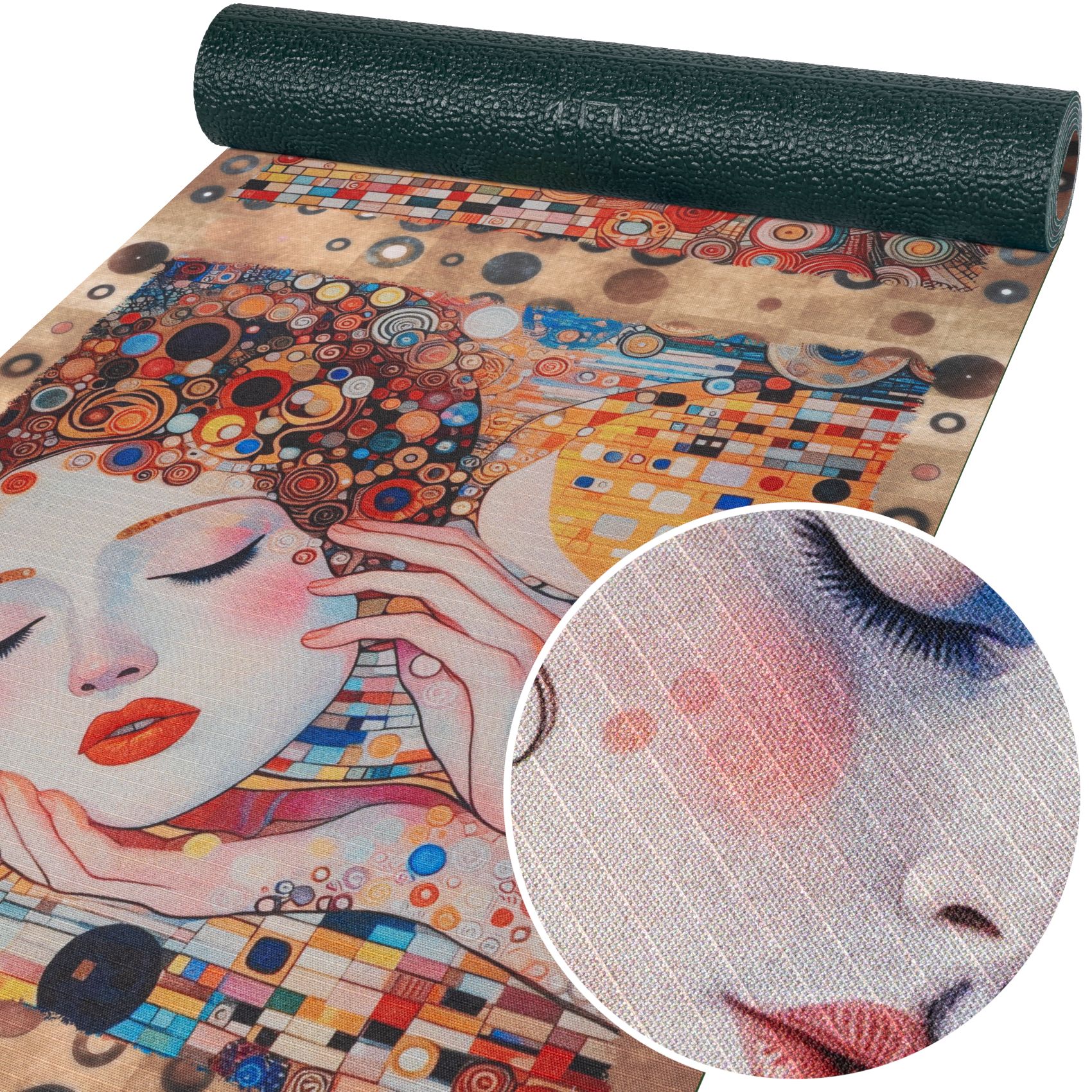ANRO Küchenläufer RANNA Teppichläufer Bodenmatte Flurläufer Küchenteppich, eckig, Höhe: 3 mm, Meterware rutschfest 100cm Mucha Modern Bunt wasserdicht