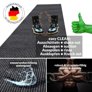Schmutzfangmatte Sauberlaufmatte Meterware Fußmatte Teppich Läufer Flur Grau Breite 80 cm