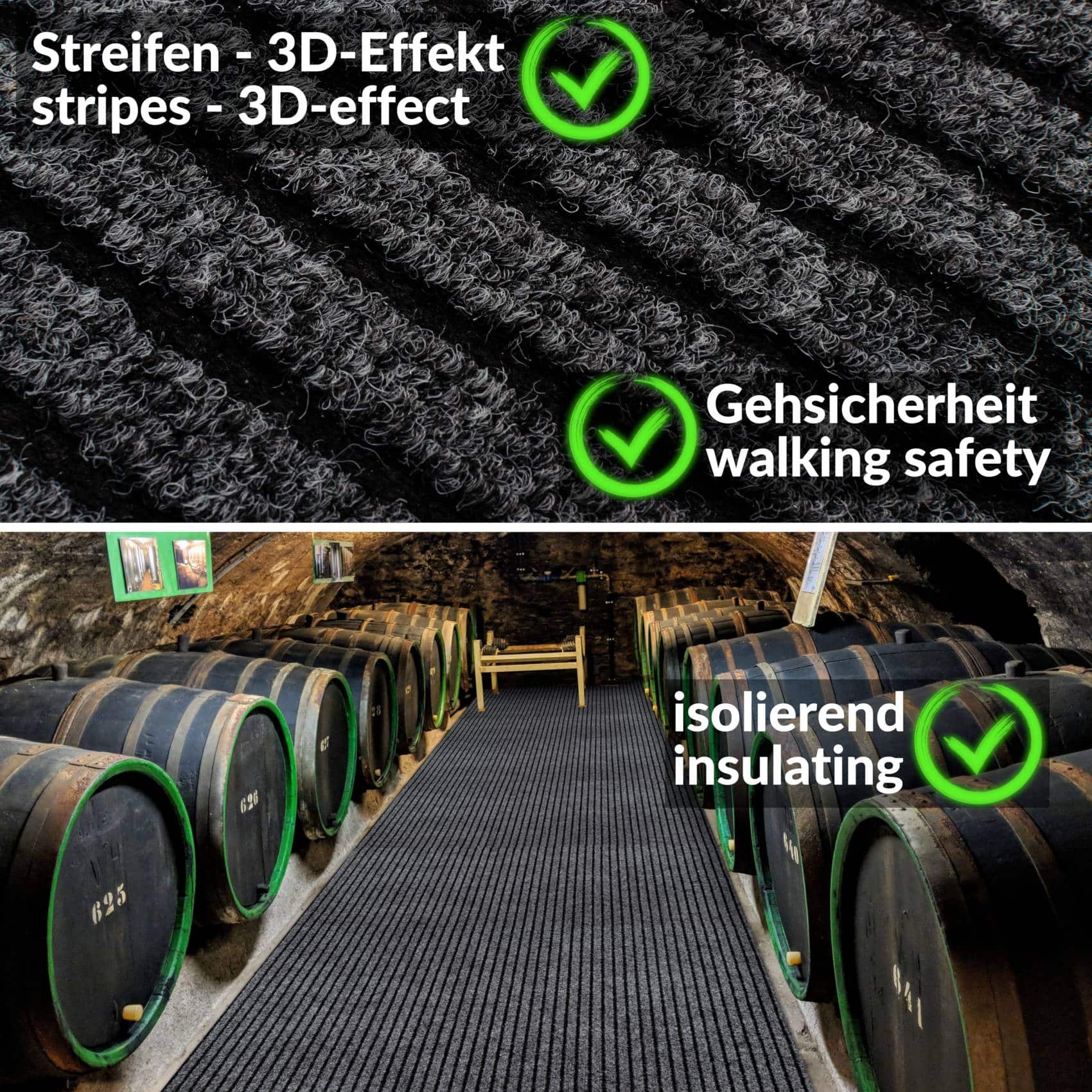 Schmutzfangmatte Sauberlaufmatte Meterware Fußmatte Teppich Läufer Flur Grau Breite 100 cm – 100 x 100 cm