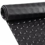 Gummimatte Meterware Noppenmatte TPE Gummi Bodenbelag Gummiläufer Noppen geruchsarm 3mm stark Schwarz Breite 140cm
