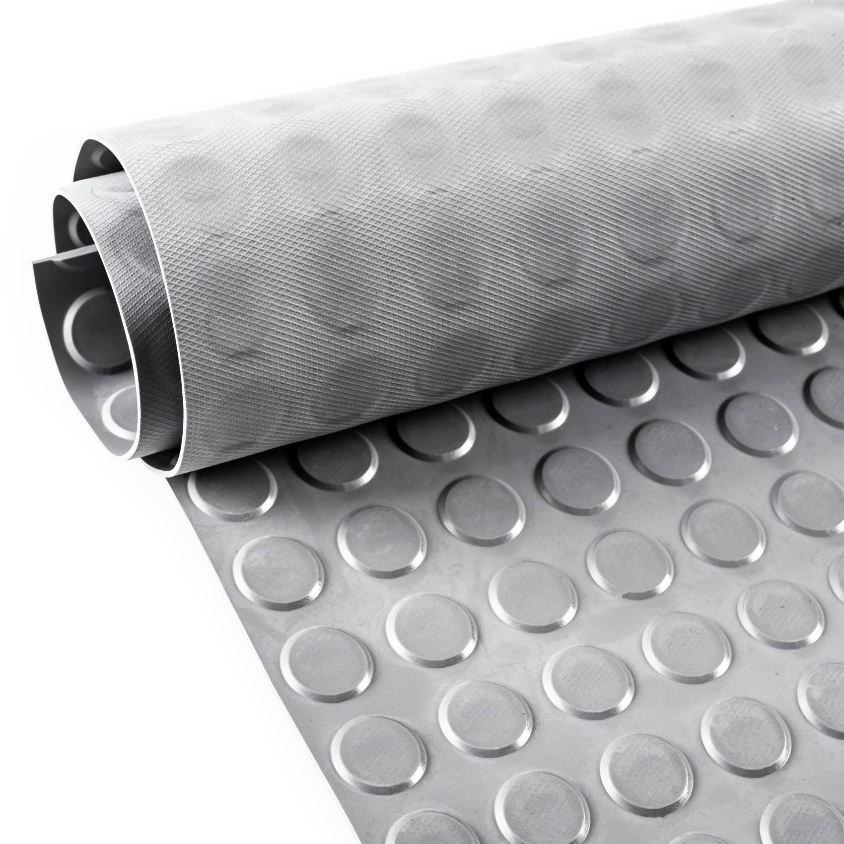 Gummimatte Meterware Noppenmatte TPE Gummi Bodenbelag Gummiläufer Noppen geruchsarm 3mm stark Grau Breite 140cm – 100 x 140 cm