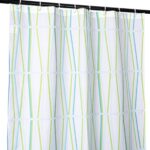 Duschvorhang Badewanne Vorhang Bad Stoff Textil Badezimmervorhang mit Ringen waschbar 3 Größen Bambus Grün