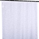 Duschvorhang Badewanne Vorhang Bad Stoff Textil Badezimmervorhang mit Ringen waschbar 3 Größen Blumen Grau