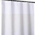 Duschvorhang Badewanne Vorhang Bad Stoff Textil Badezimmervorhang mit Ringen waschbar 3 Größen Beige Fino