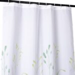 Duschvorhang Badewanne Vorhang Bad Stoff Textil Badezimmervorhang mit Ringen waschbar 3 Größen Gras