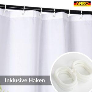 Duschvorhang Badewanne Vorhang Bad Stoff Textil Badezimmervorhang mit Ringen waschbar 3 Größen Gras
