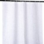 Duschvorhang Badewanne Vorhang Bad Stoff Textil Badezimmervorhang mit Ringen waschbar 3 Größen Prisma Weiß