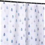 Duschvorhang Badewanne Vorhang Bad Stoff Textil Badezimmervorhang mit Ringen waschbar 3 Größen Regentropfen