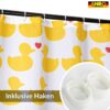 Duschvorhang Badewanne Vorhang Bad Stoff Textil Badezimmervorhang mit Ringen waschbar 3 Größen Enten Gelb – 120 x 200 cm