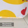 Duschvorhang Badewanne Vorhang Bad Stoff Textil Badezimmervorhang mit Ringen waschbar 3 Größen Enten Gelb – 120 x 200 cm