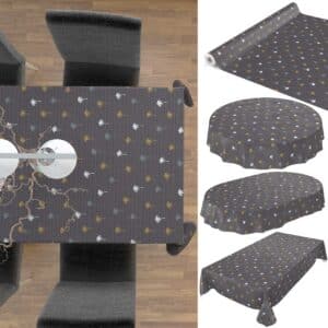 Tischdecke Palmen aus Gold Geometrie Anthrazit pflegeleicht abwaschbar Wachstuch Wachstuchtischdecke