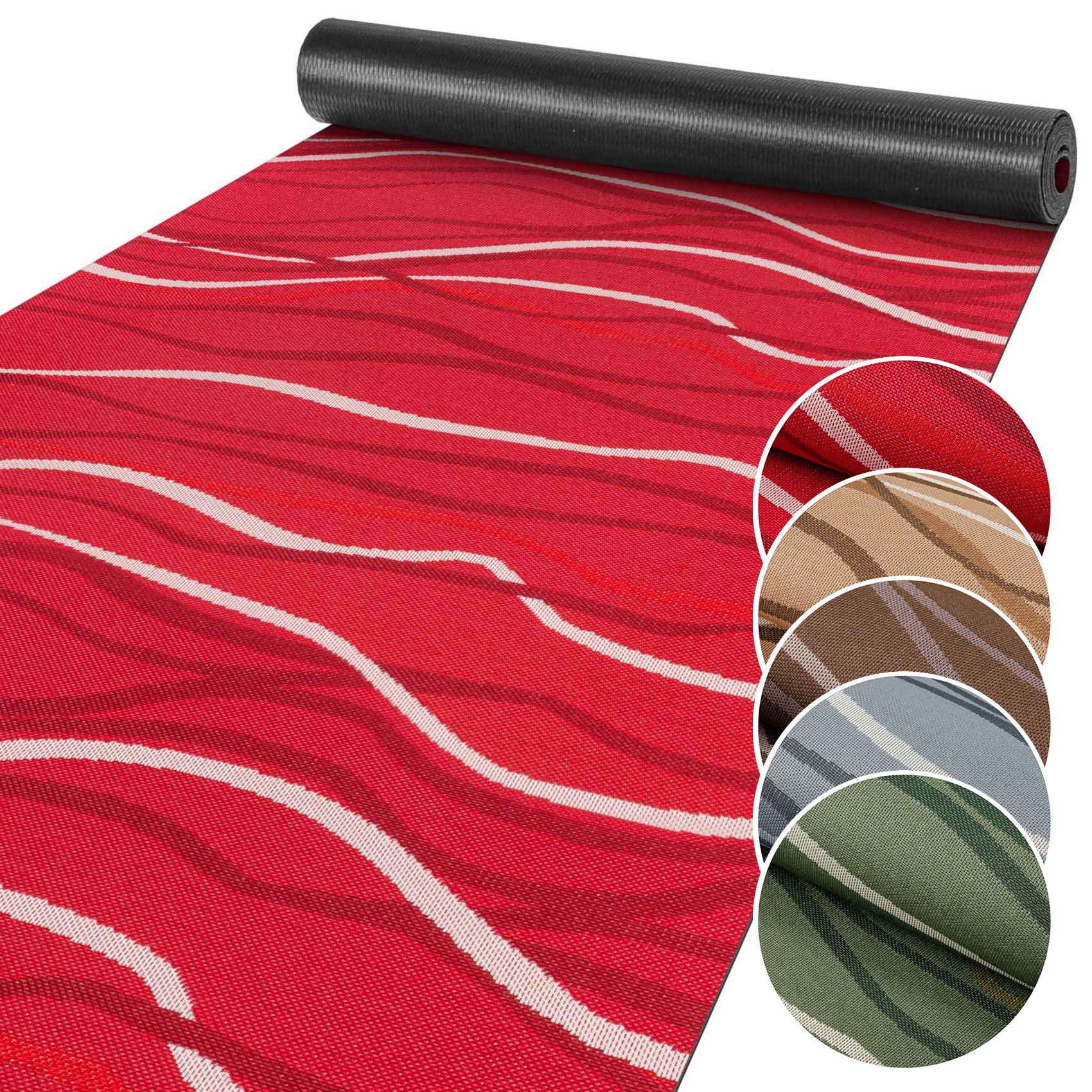 ODE_COLOR Küchenteppich pflegeleicht Premium Läufer waschbar Odessa Breite 50cm