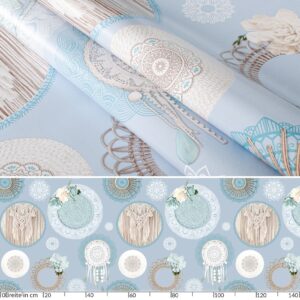 Tischdecke Wachstuch Haus- & Gartentischdecke Heckelspitze Ornament Blau