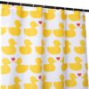 Duschvorhang Badewanne Vorhang Bad Stoff Textil Badezimmervorhang mit Ringen waschbar 3 Größen Enten Gelb – 120 x 200 cm
