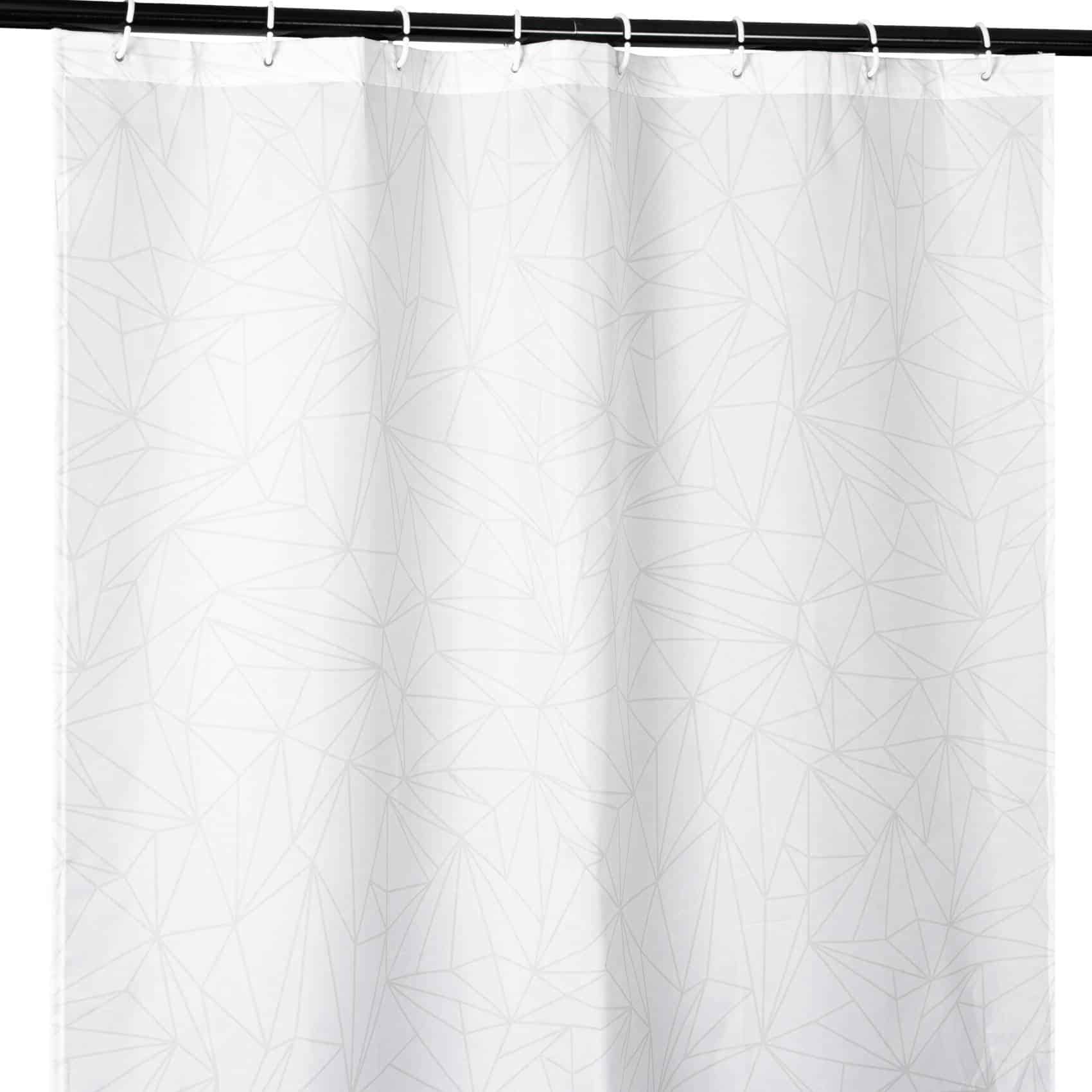 ANRO Duschvorhang FASTY Prisma Anti-Schimmel Polyester Badezimmervorhang Bad-Stoff Breite 120 cm (Packung, 1-tlg., Duschvorhang inkl. Aufhängeringe), robuster Vorhang Stangenaufhängung 120x200cm Geometrisch Grau