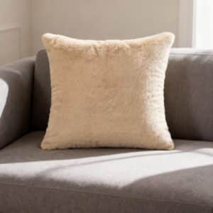 Kissen Plüsch Dekokissen Beige Sofakissen Kissenbezug Kuschelkissen Kunstfell Kissenhülle mit & ohne Füllkissen 3 Größen