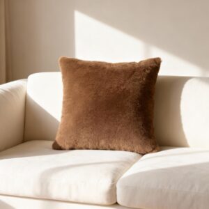 Kissen Plüsch Dekokissen Braun Sofakissen Kissenbezug Kuschelkissen Kunstfell Kissenhülle mit & ohne Füllkissen 3 Größen
