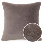 Kissen Plüsch Dekokissen Graubraun Sofakissen Kissenbezug Kuschelkissen Kunstfell Kissenhülle mit & ohne Füllkissen 3 Größen