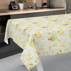 Wachstuch Tischdecke abwaschbar Wachstischdecke pflegeleicht Lotuseffekt Lemon Outdoor Gartentischdecke Zitronen