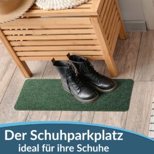 Schuhparkplatz Fußmatte innen Schmutzfangmatte Türmatte schmal Grün