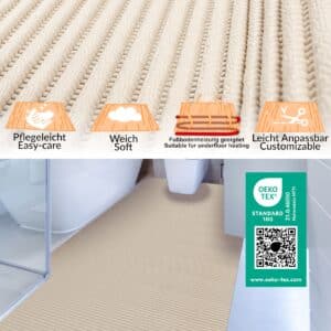 Badematte Uni Beige 130cmx50cm