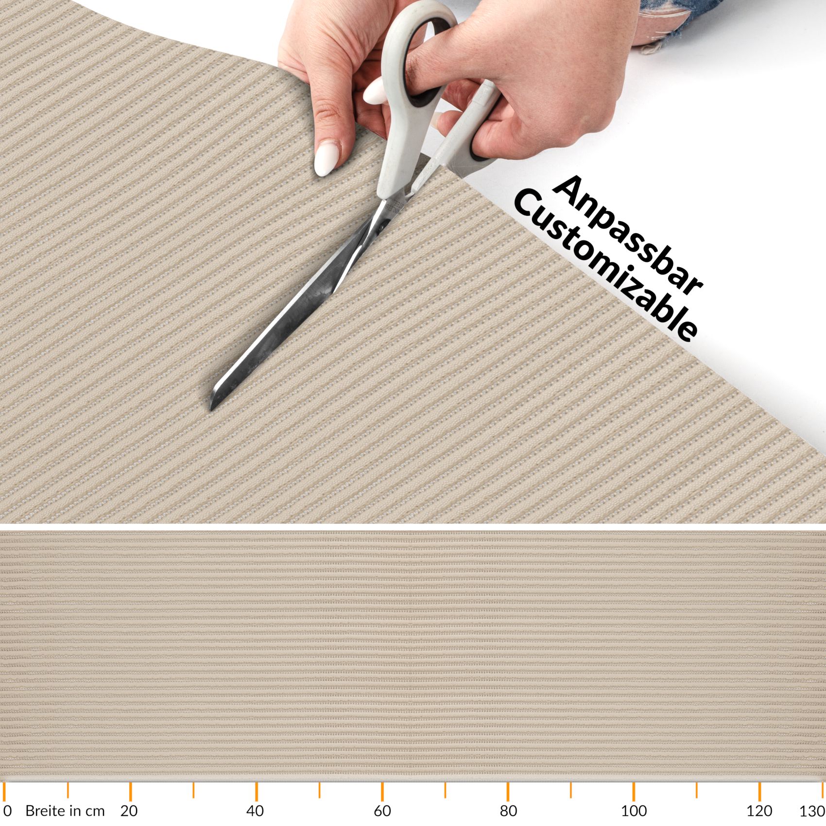 Badematte Uni Beige 130cmx50cm