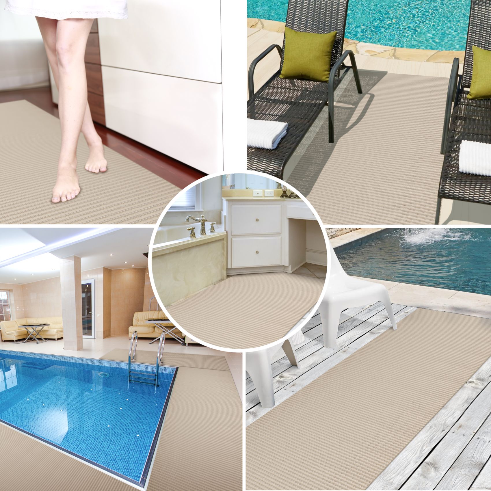 Badematte Uni Beige 65cmx70cm