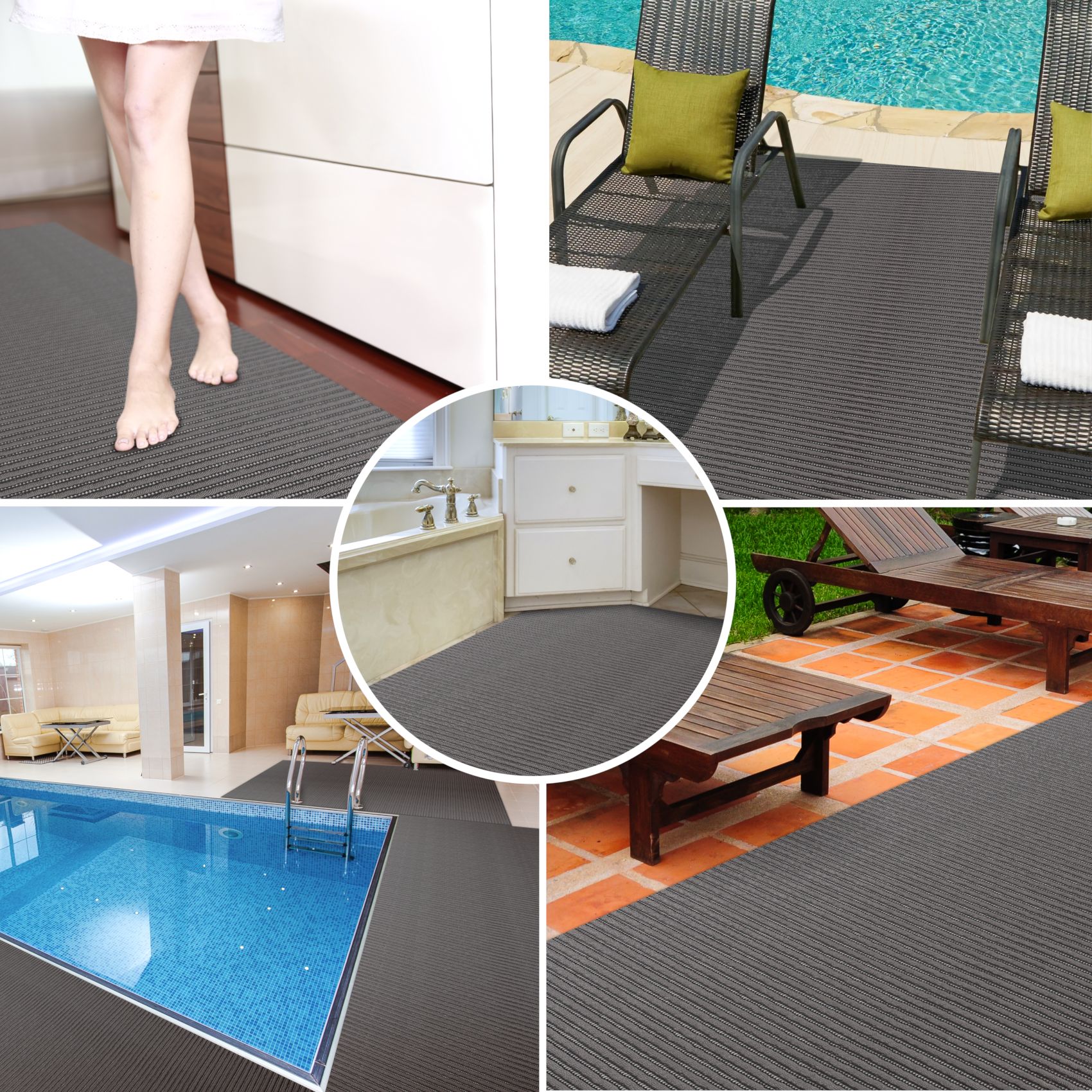 Badematte Uni Dunkelgrau 60cmx100cm