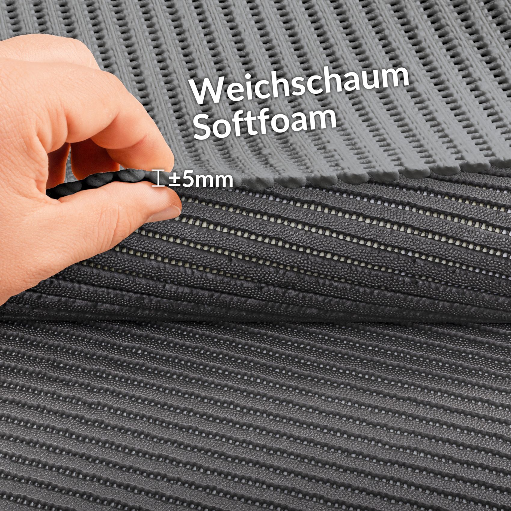 Badematte Uni Dunkelgrau 50cmx100cm