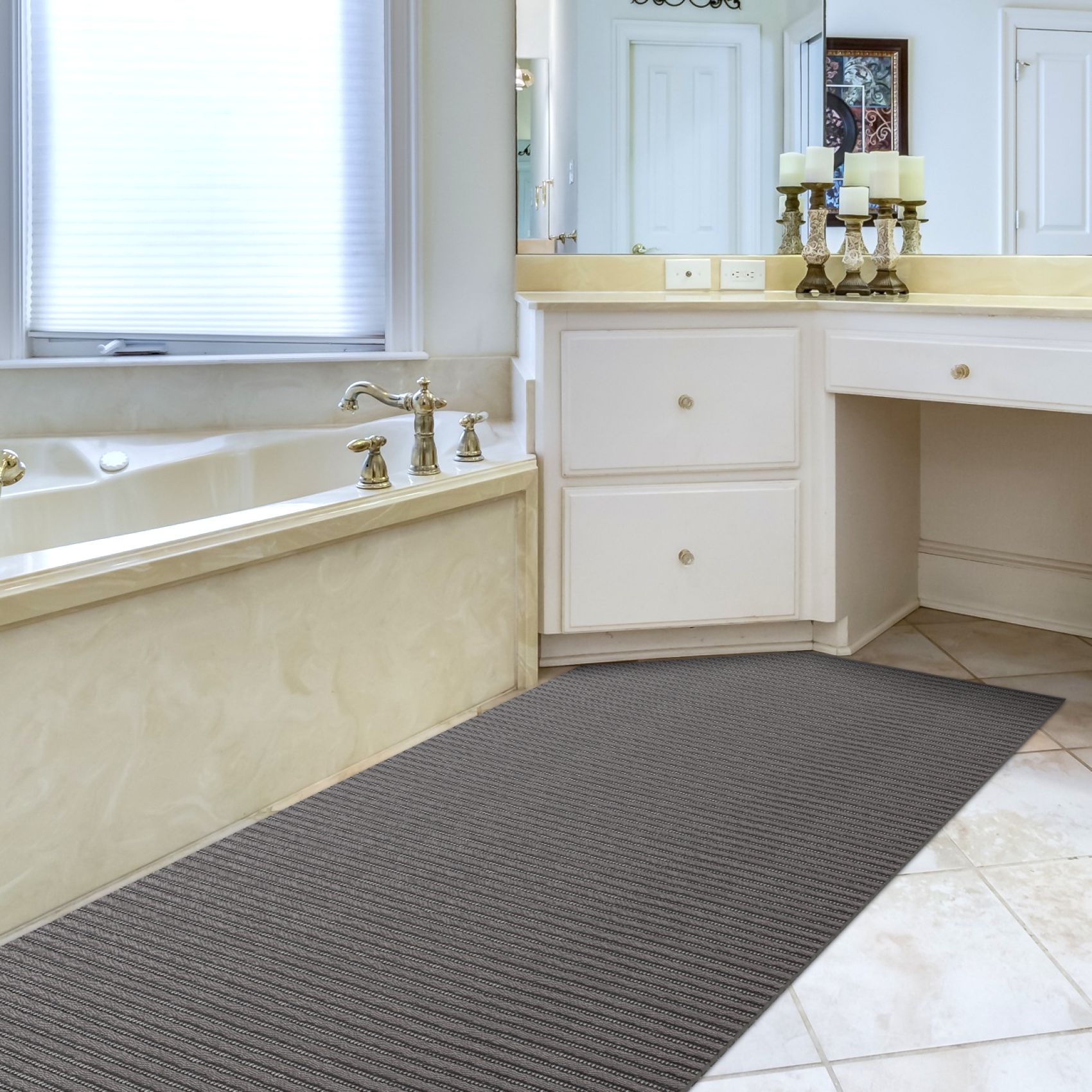 Badematte Uni Dunkelgrau 65cmx60cm