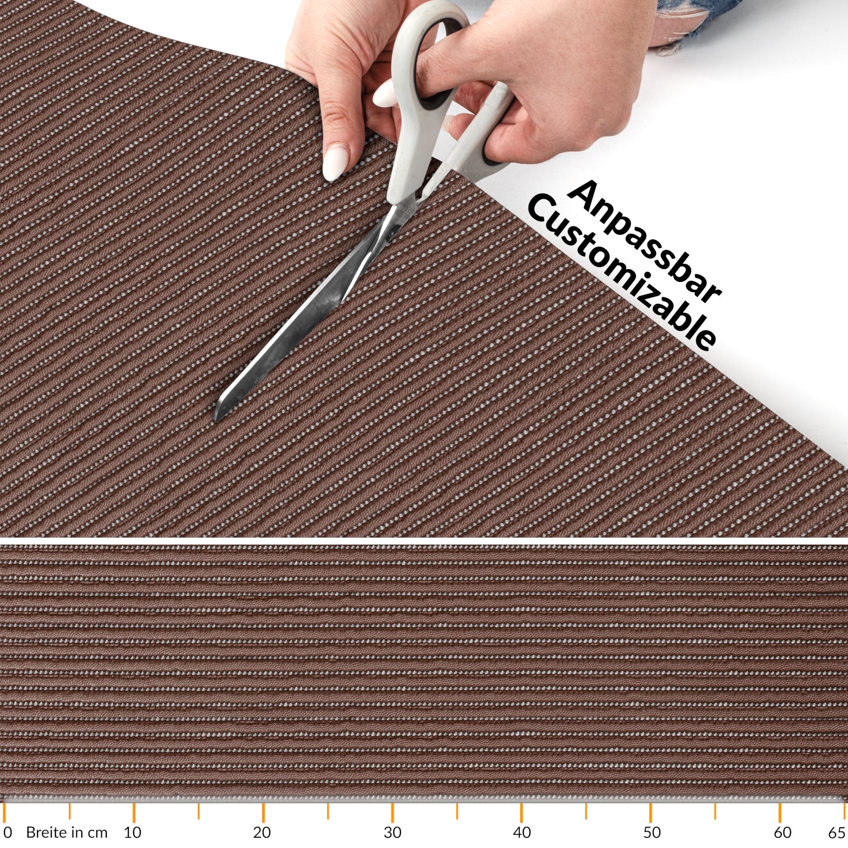 Badematte Uni Braun 65cmx85cm