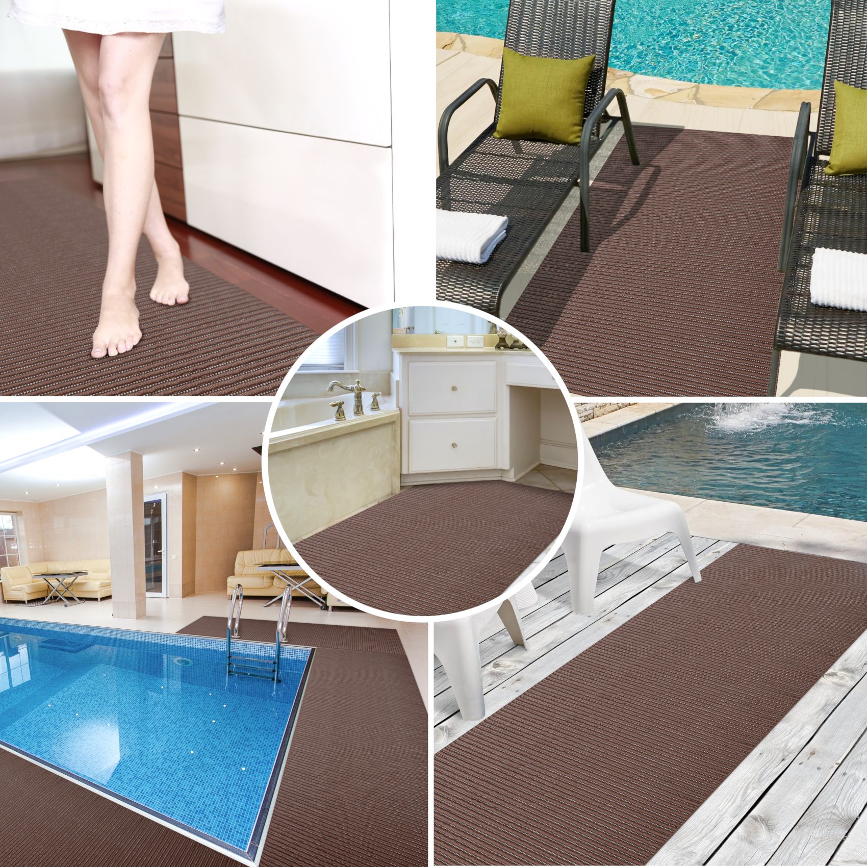 Badematte Uni Braun 65cmx85cm