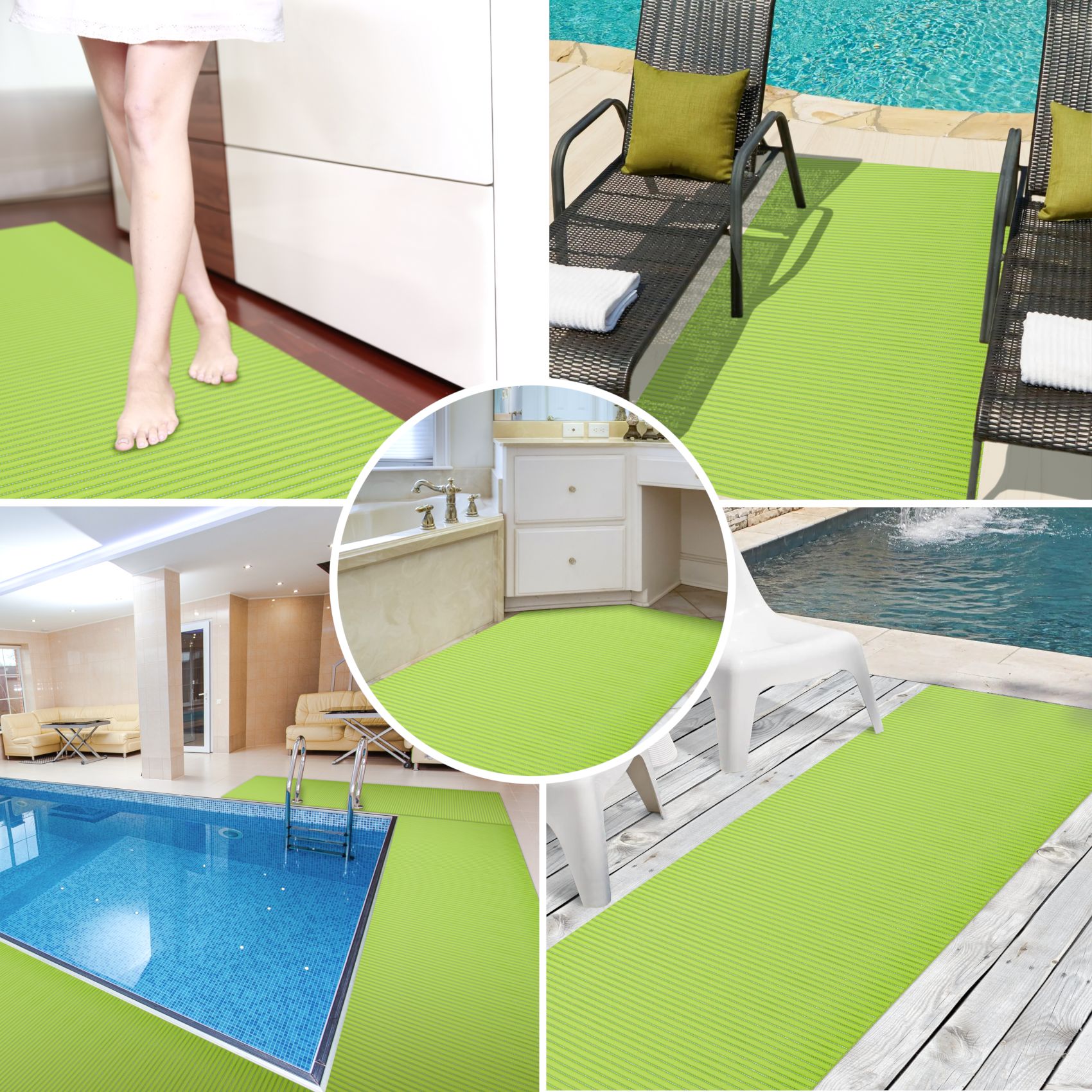 Badematte Uni Apfelgrün 50cmx100cm